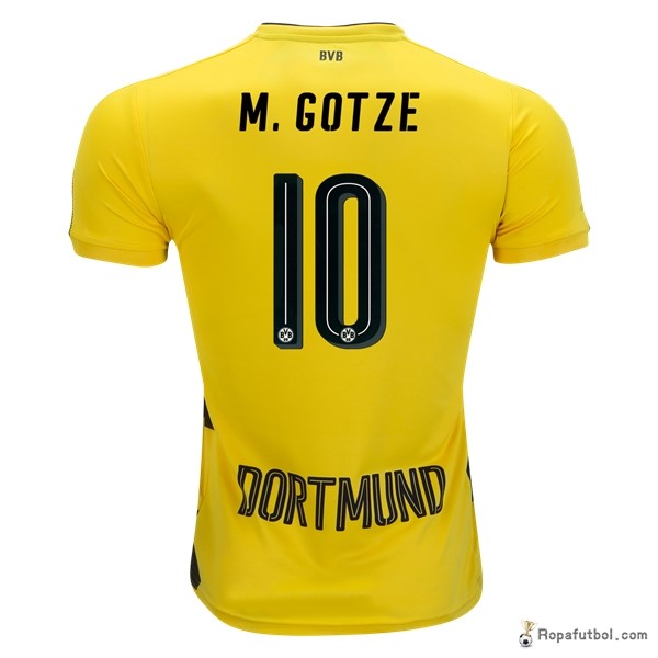 Camiseta Borussia Dortmund Replica Primera Ropa M Gotze 2017/18 Amarillo